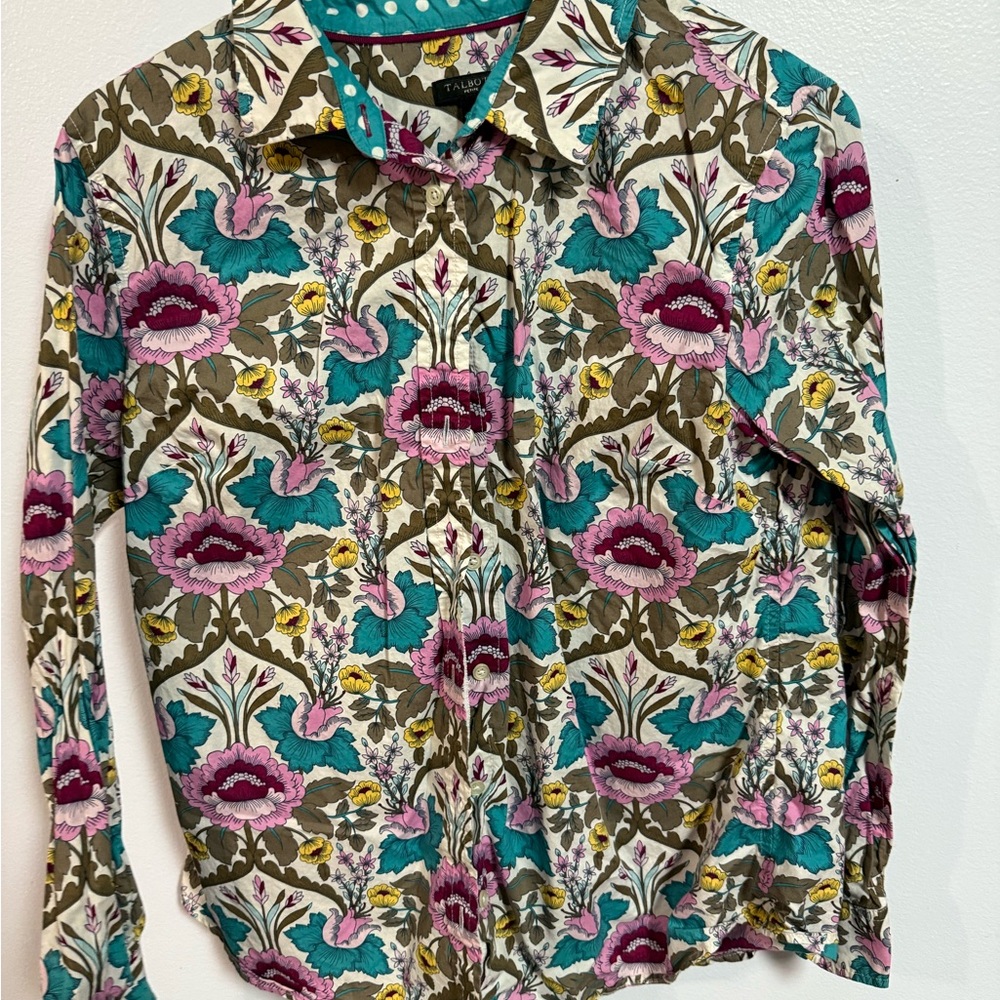 Talbots Multicolor Floral Button-Up Blouse